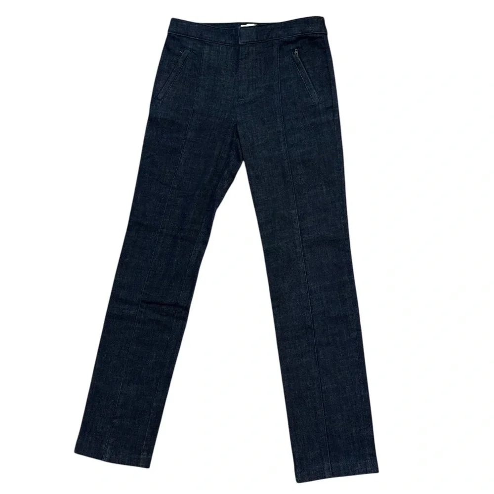 Tory Burch Navy Blue Straight Leg Denim Slacks Jeans Women’s 24 Preppy Old Money